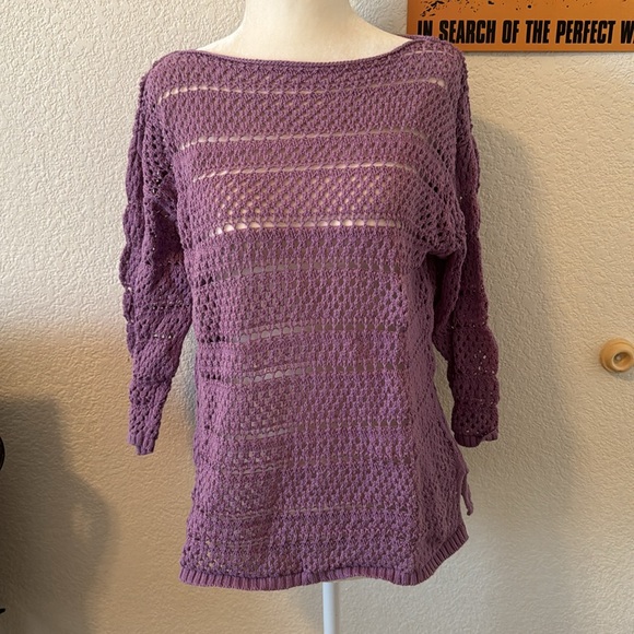 Purple Open Knitted Sweater - Picture 2 of 5